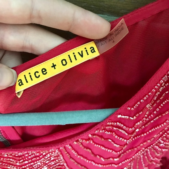 Alice and Olivia red sequined dress, size 4 - Picture 3 of 7